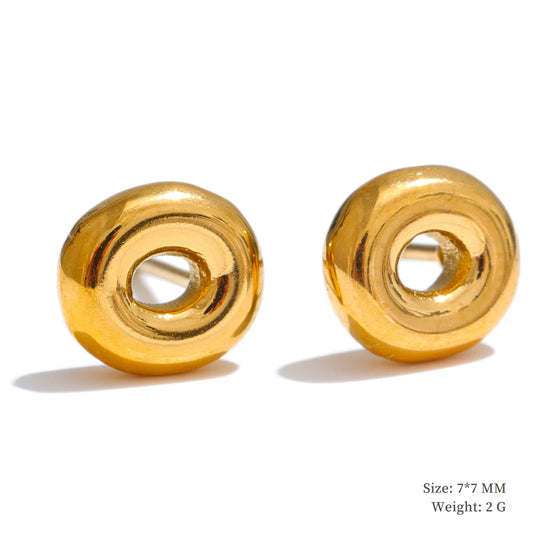 Initial letter a-z gold color stud earrings - product image