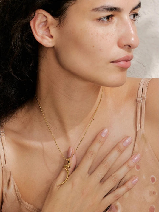 Irregular abstract pendant necklace water resistant - product image