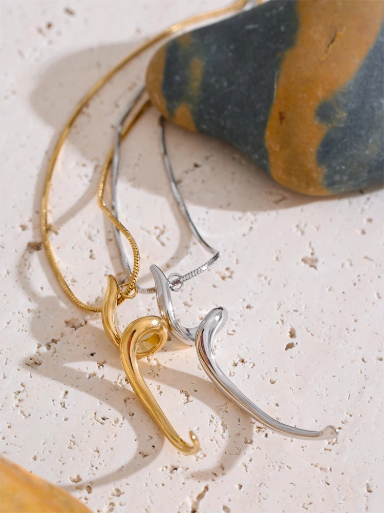 Irregular abstract pendant necklace water resistant - product image