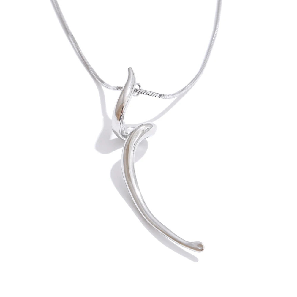 Irregular abstract pendant necklace water resistant - product image