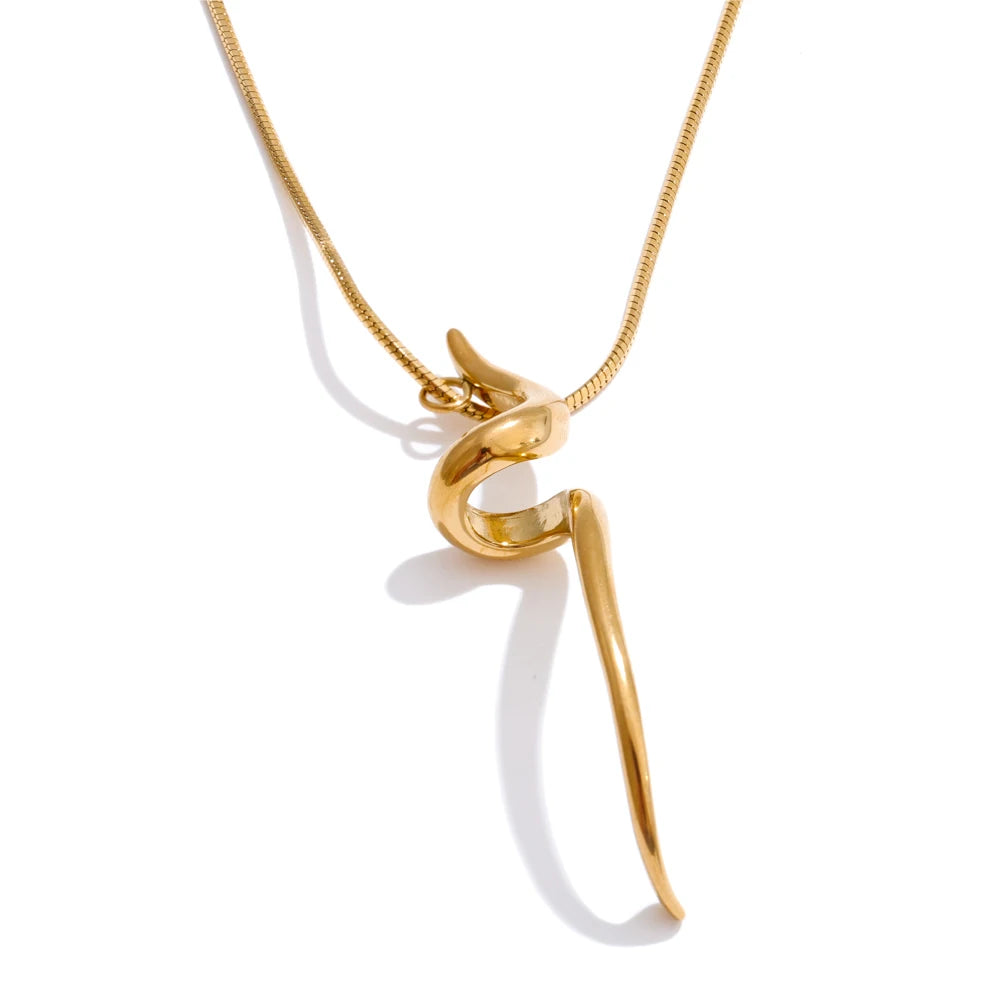 Irregular abstract pendant necklace water resistant - product image