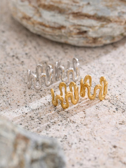 Irregular adjustable ear bone clip earrings - product image