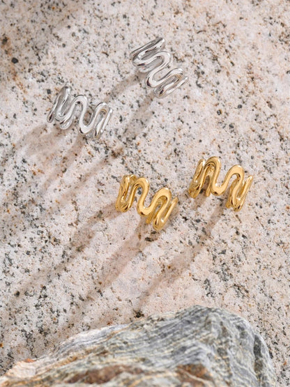 Irregular adjustable ear bone clip earrings - product image