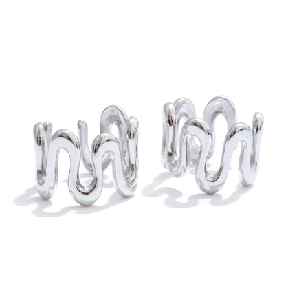 Irregular adjustable ear bone clip earrings - product image