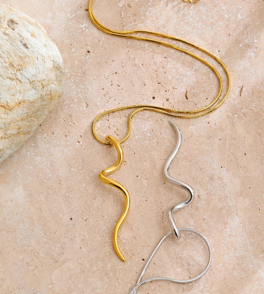 Irregular modern pendant collar necklace - product image