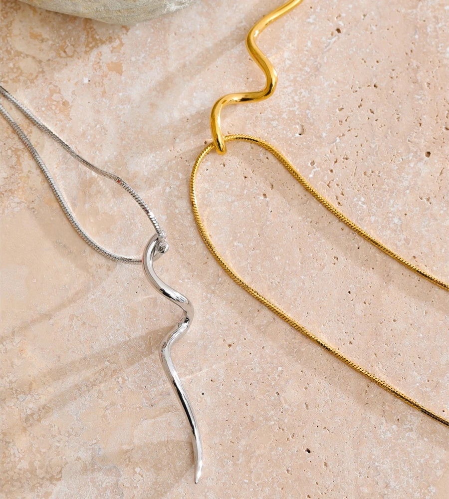 Irregular modern pendant collar necklace - product image