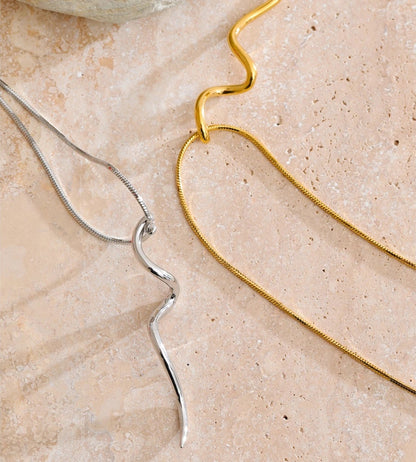 Irregular modern pendant collar necklace - product image