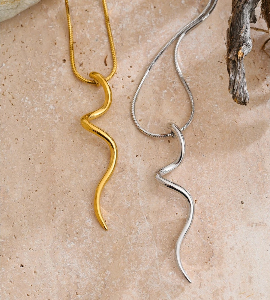 Irregular modern pendant collar necklace - product image