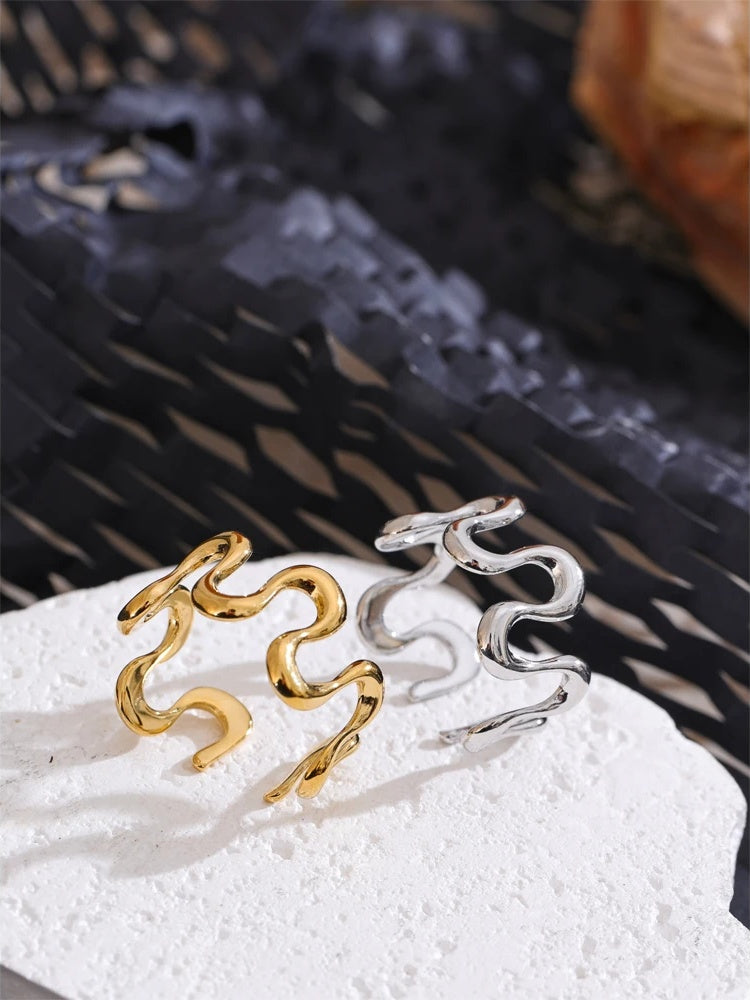Irregular open adjustable rust proof women's ring - product image