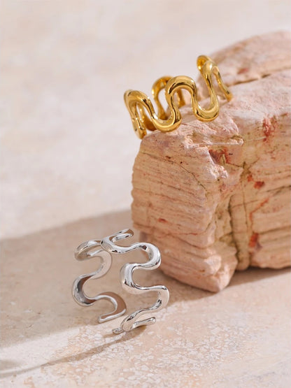 Irregular open adjustable rust proof women's ring - product image