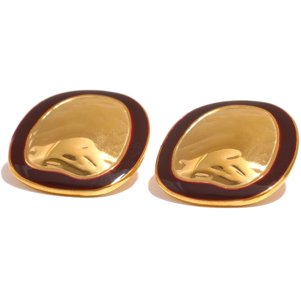 Irregular punk minimalist vintage big stud earrings - product image