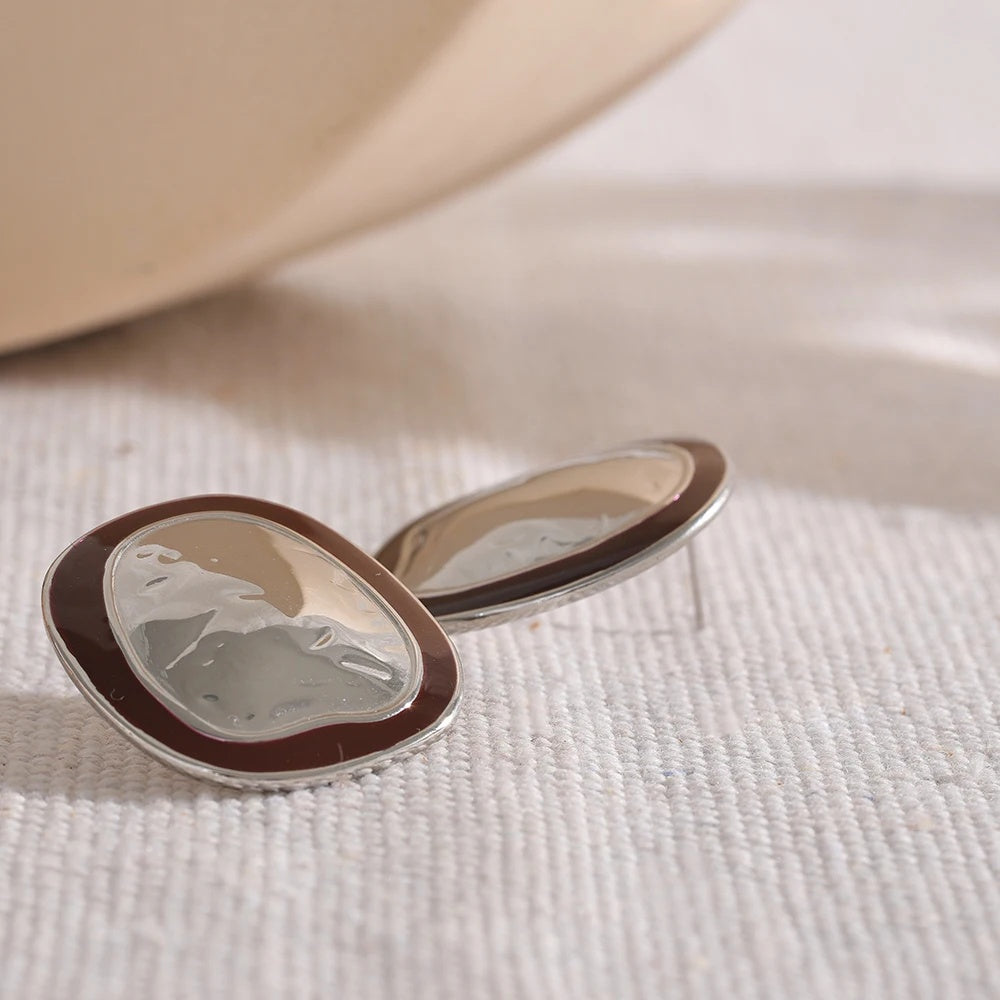 Irregular punk minimalist vintage big stud earrings - product image
