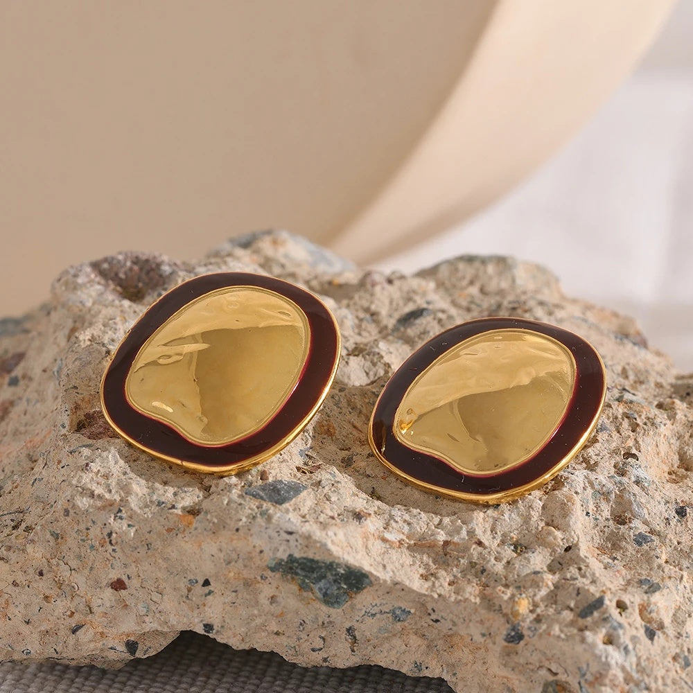 Irregular punk minimalist vintage big stud earrings - product image