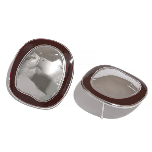 Irregular punk minimalist vintage big stud earrings - product image