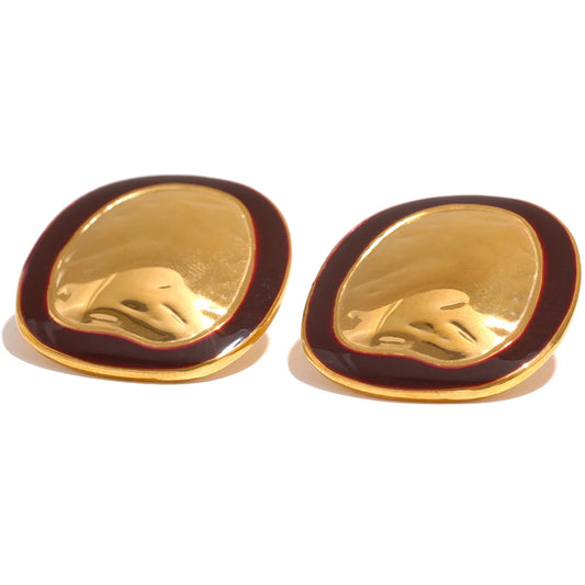 Irregular punk minimalist vintage big stud earrings - product image