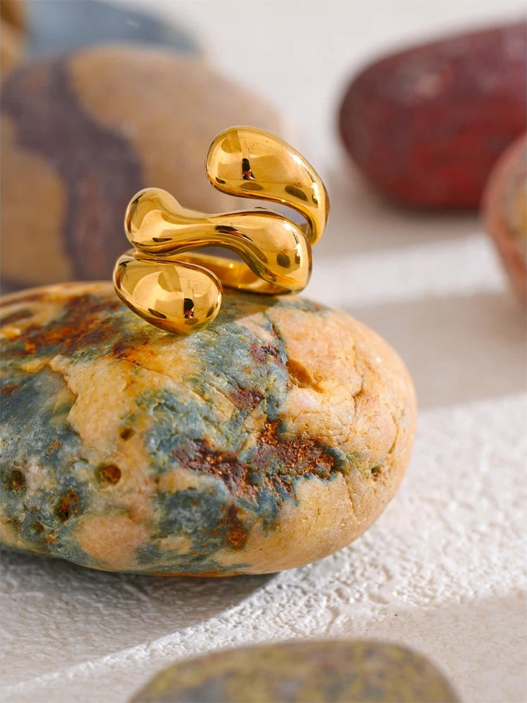 Irregular unique texture stylish women's modern ring - product image