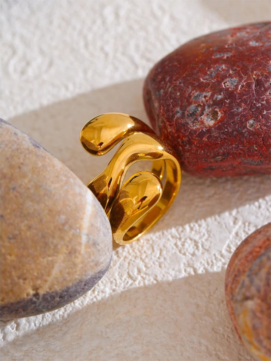 Irregular unique texture stylish women's modern ring - product image