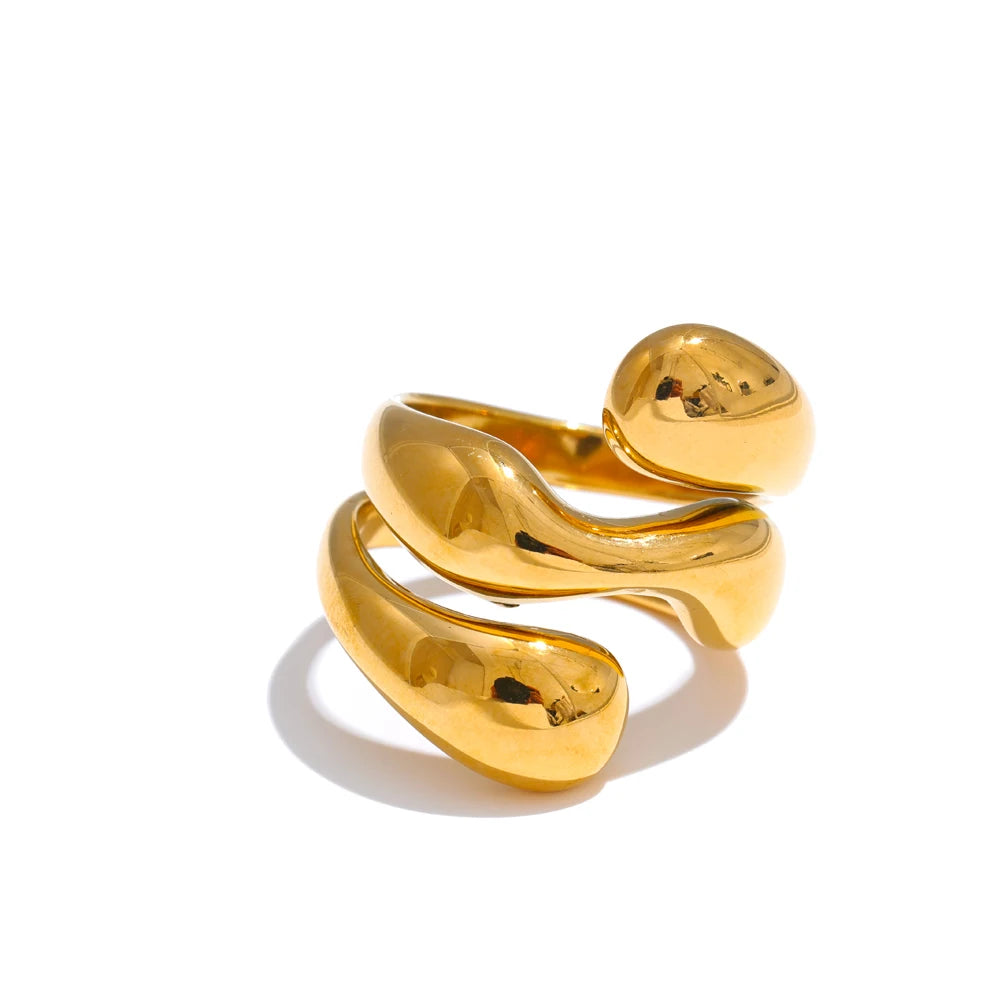 Irregular unique texture stylish women's modern ring - product image