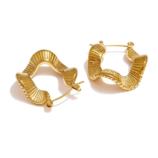 Irregular unusual waterproof hoop earrings - product image