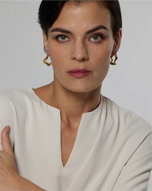 Irregular unusual waterproof hoop earrings - product image