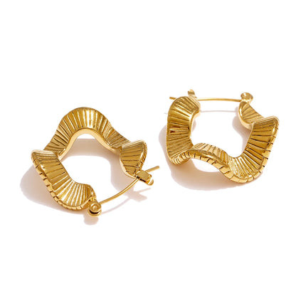 Irregular unusual waterproof hoop earrings - product image