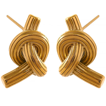 Knotted unusual contemporary stud earrings women - product image