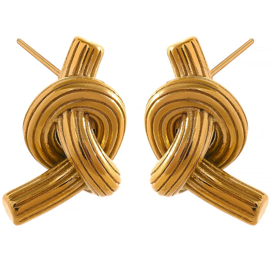 Knotted unusual contemporary stud earrings women - product image