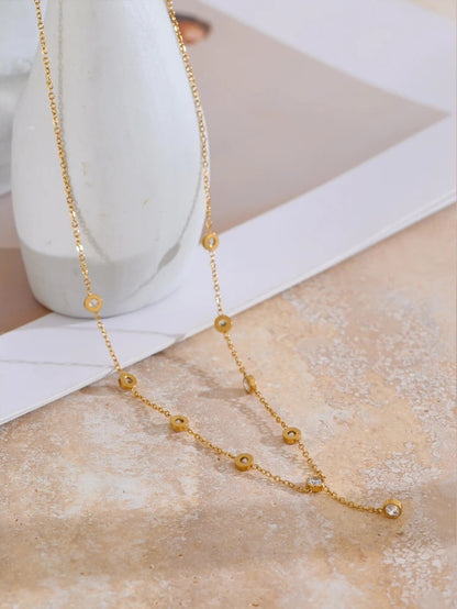 Korean style cubic zirconia chain necklace - product image