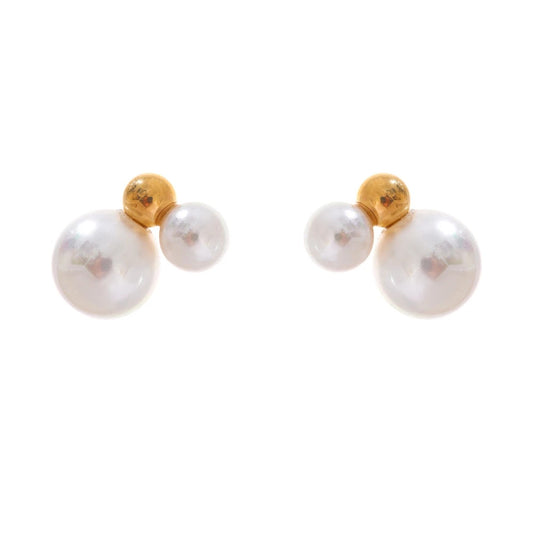 Korean style imitation pearls round stud earrings - product image