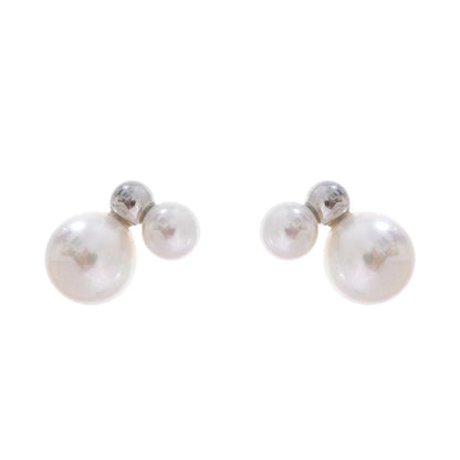 Korean style imitation pearls round stud earrings - product image
