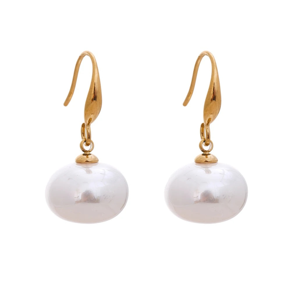 Korean style simulated pearls chic dangle earrings - product image