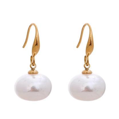Korean style simulated pearls chic dangle earrings - product image