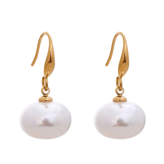 Korean style simulated pearls chic dangle earrings - product image