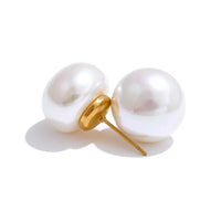 Korean Style Simulated Pearls Round Stud Earrings