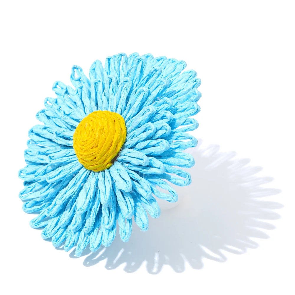 Lafite grass resin flower y2k fashion ring - product image