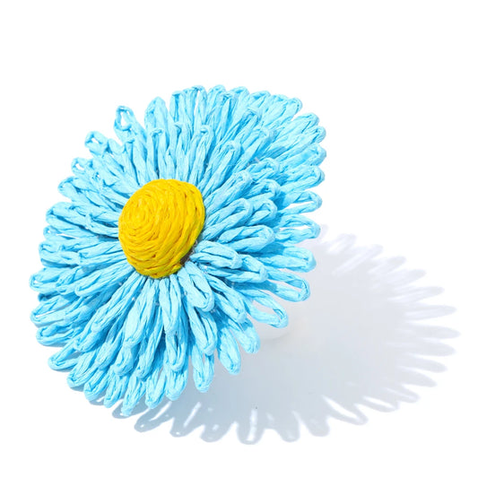 Lafite grass resin flower y2k fashion ring - product image