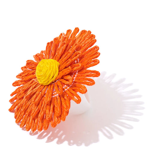 Lafite grass resin flower y2k fashion ring - product image