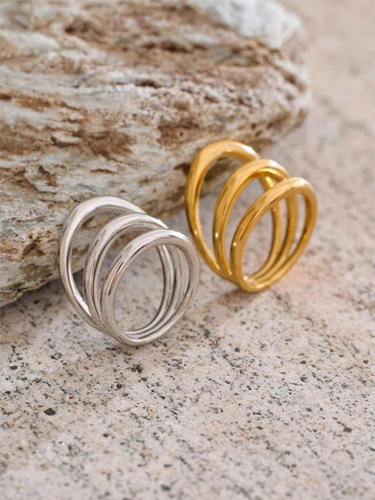 Layered abstract finger ring adjustable - product image
