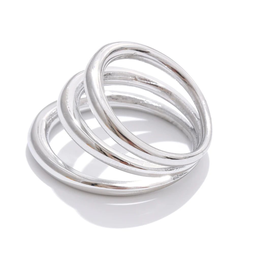 Layered abstract finger ring adjustable - product image