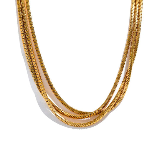 Layered adjustable overlay long chain necklace - product image