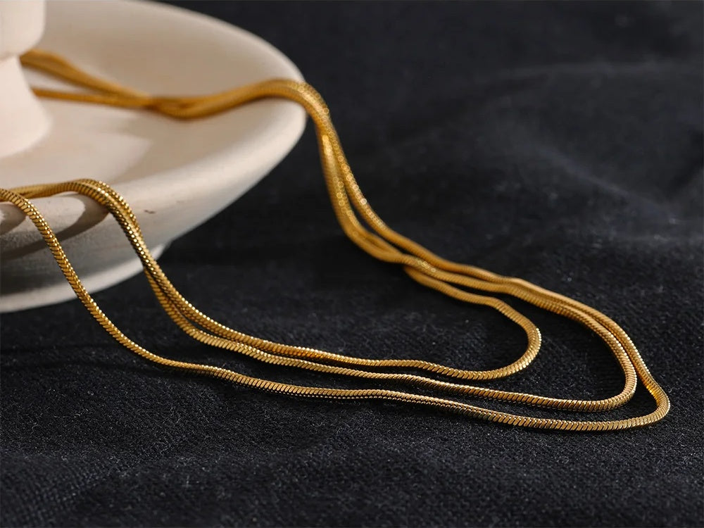 Layered adjustable overlay long chain necklace - product image