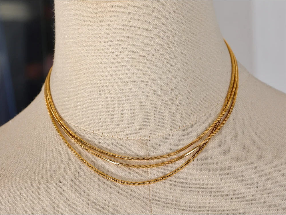 Layered adjustable overlay long chain necklace - product image