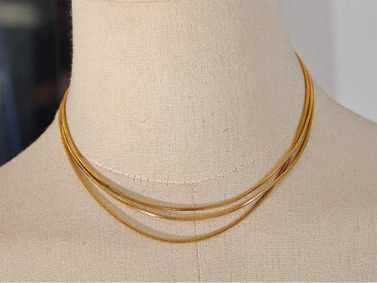 Layered adjustable overlay long chain necklace - product image