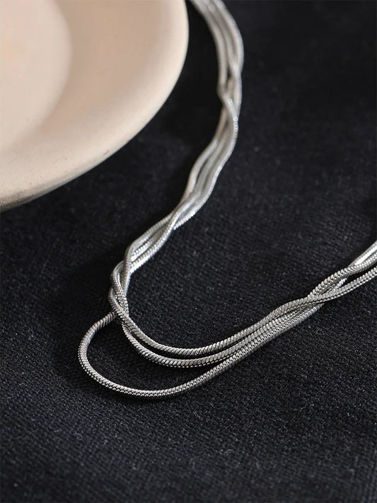 Layered adjustable overlay long chain necklace - product image