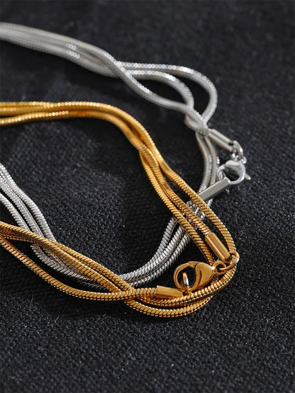 Layered adjustable overlay long chain necklace - product image