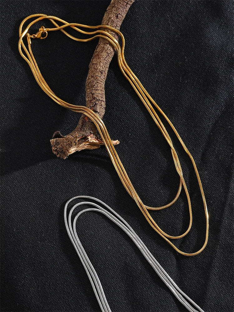 Layered adjustable overlay long chain necklace - product image