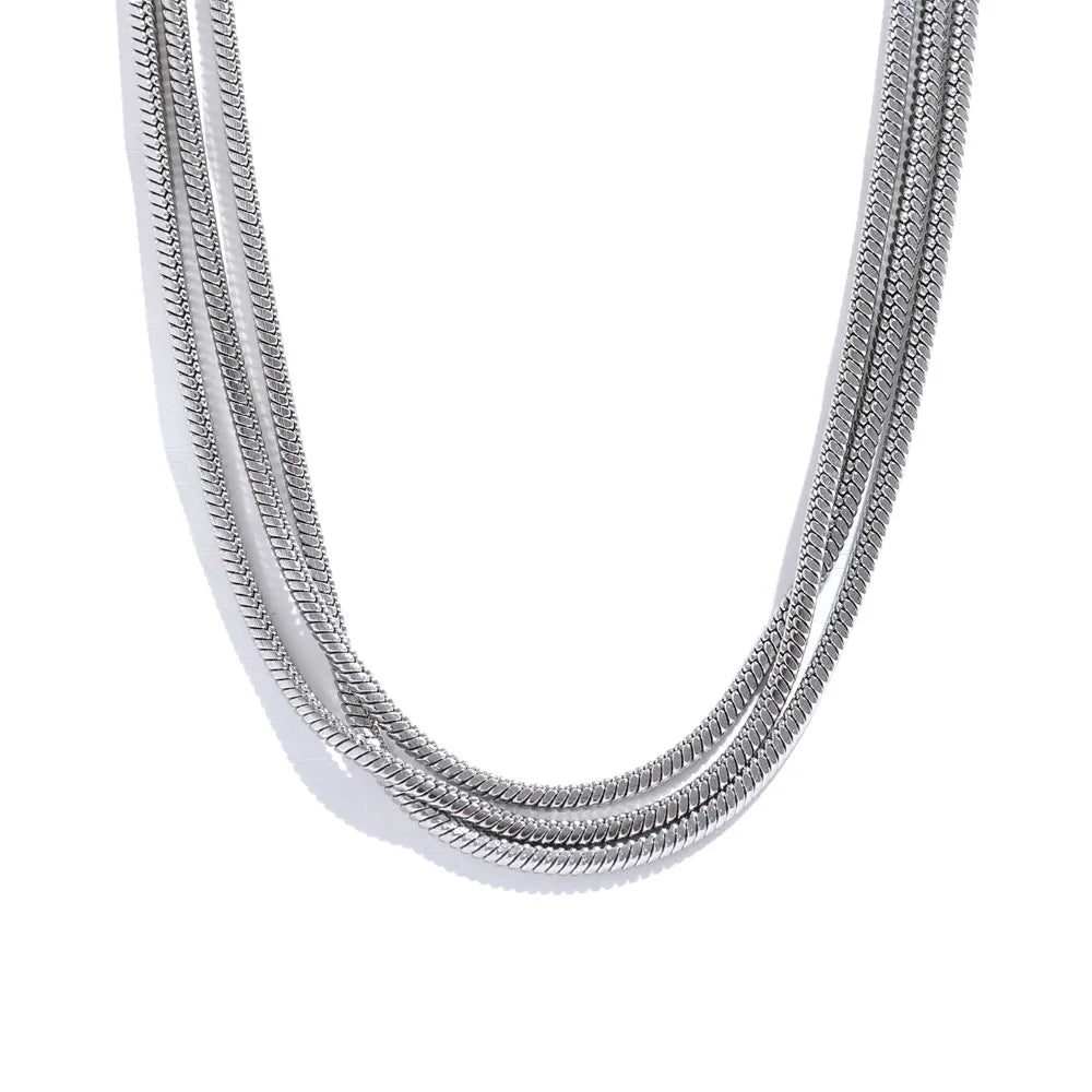 Layered adjustable overlay long chain necklace - product image
