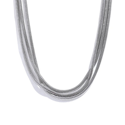 Layered adjustable overlay long chain necklace - product image