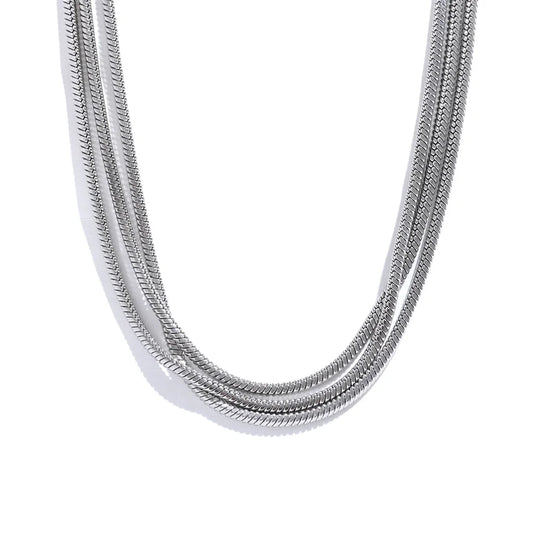 Layered adjustable overlay long chain necklace - product image