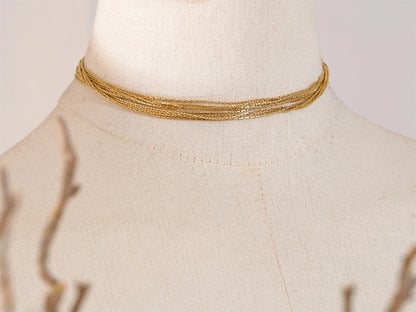 Layered chain overlay collar necklace fashion - product image